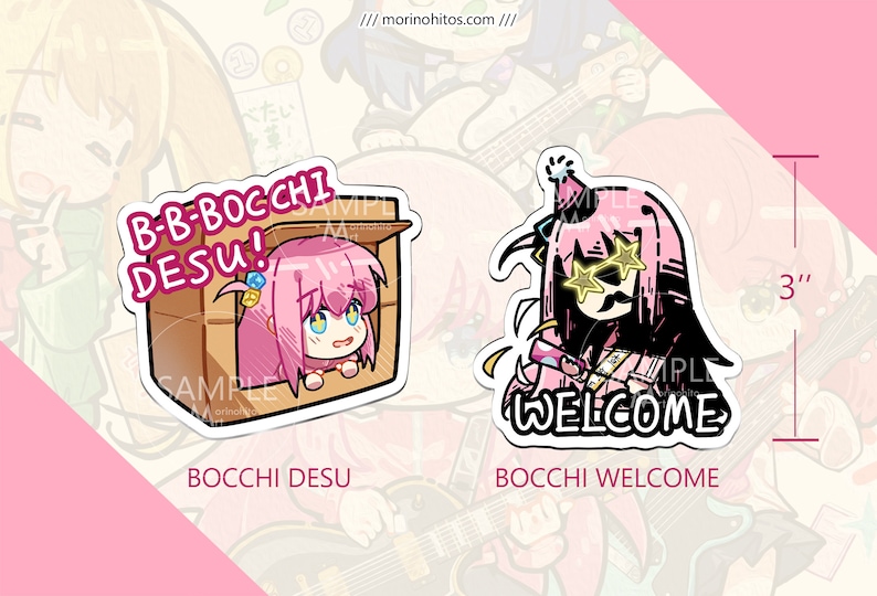 Bocchi the Rock Gotou Hitori / Bocchi Kita Ikuyo Ijichi Nijika Yamada Ryo Ryou 3 Vinyl Sticker Laptop Decal image 3