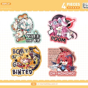 Hololive EN - Justice|| Gigi Murin + Cecilia Immergreen + Raora Panthera + Elizabeth Rose Bloodflame || 3" Vinyl Sticker Waterproof Decal