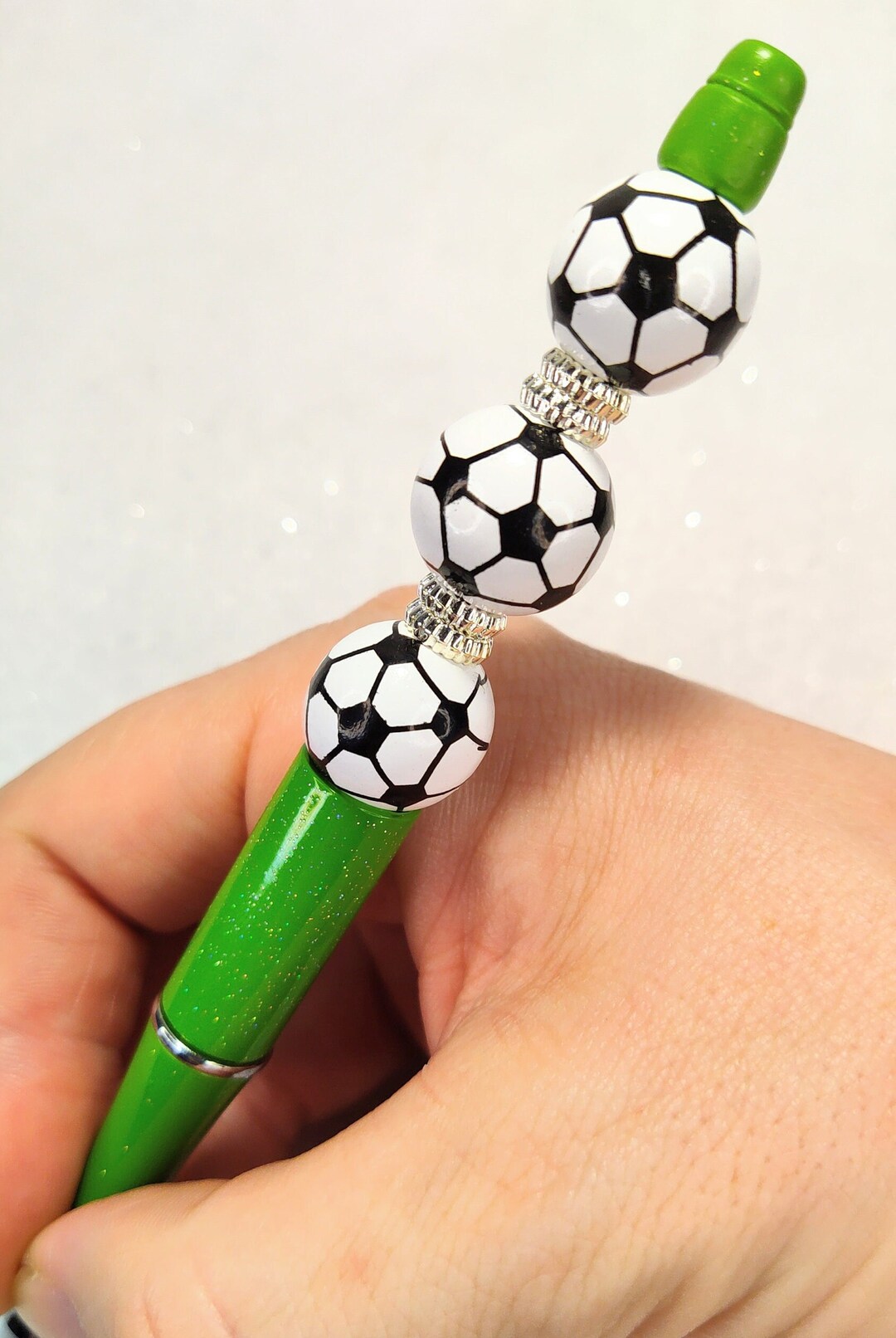 Soccer Sparkle Pen Soccer Ballpoint Pen Soccer Black Ink Pen Etsy