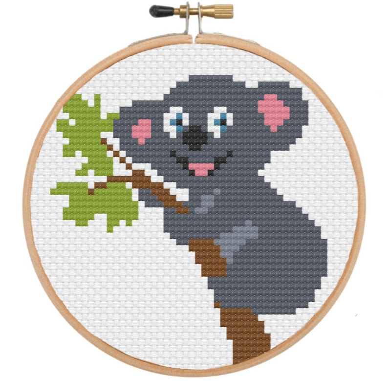 Koala Cross Stitch Pattern Modern Cross Stitch Chart Easy - Etsy