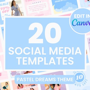 Bright Pastel Instagram Post Templates | Instagram Templates | Canva | Social Media | Branding Kit | Bright Social Media Design