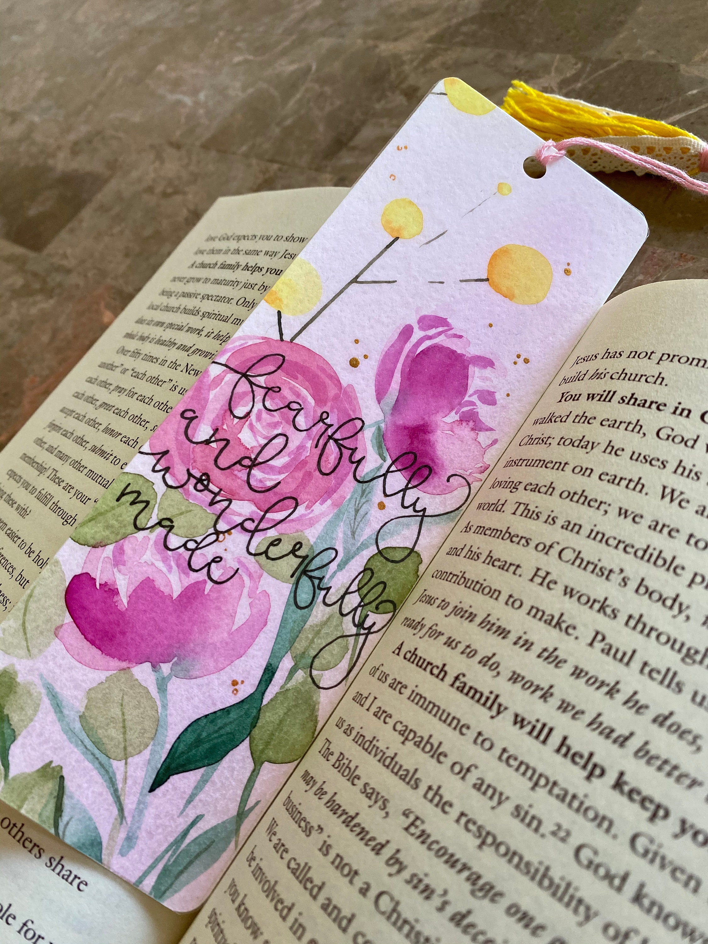 Psalm 139:14 Bookmark Scripture Bookmark Reading | Etsy