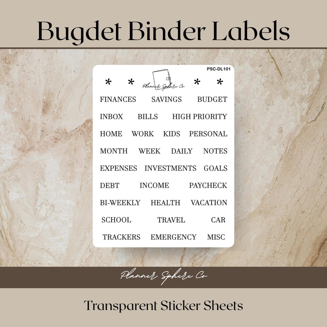 Finance Stickers | Budget Binder Organization | Cash Envelope Sticker ...