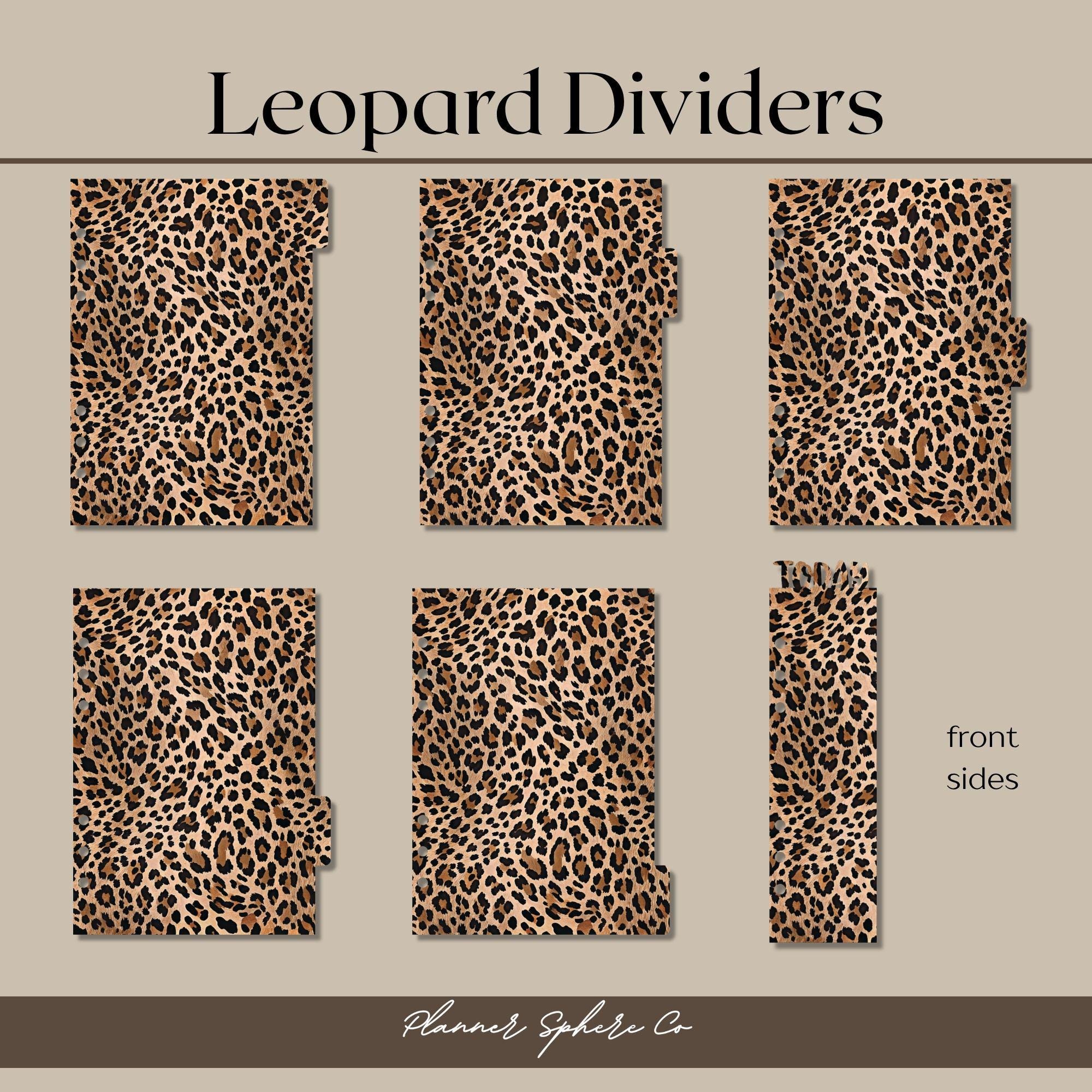 Leopard Planner Dividers for 6 Ring Binders Leopard Divider Planner ...