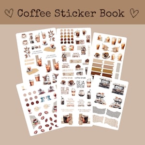 Coffee Stickers for Journal Travelers Notebook Coffee Sticker for Coffee Lover Planner Stickers Coffee Deco Sticker Booklet for Coffee Gifts