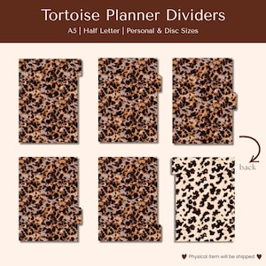 A5 Ring Planner Dividers |Tortoise Shell Binder Tabs|6 Ring Planner Inserts|Budget Binder Dividers |Filofax Planner Accessories|Student Tabs