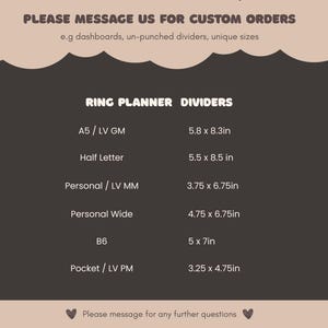 A5 Ring Planner Dividers Tortoise Shell Binder Tabs |6 Ring Binder Dividers| LV GM Dividers |Filofax Planner Accessories|Personal Size Tabs image 5
