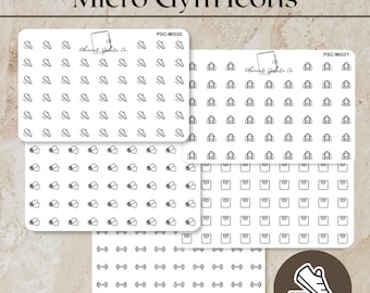 Gym Icon Stickers | Tiny Fitness Stickers for Hobonichi | Workout Stickers| Tiny Gym Bag | Weigh in Stickers | Dumbbell Stickers |Micro Gym