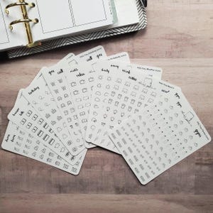 Tiny Icon Stickers for Planners and Bujos, Mini Sticker Sheets with Functional Icon Stickers, Label Planner Stickers