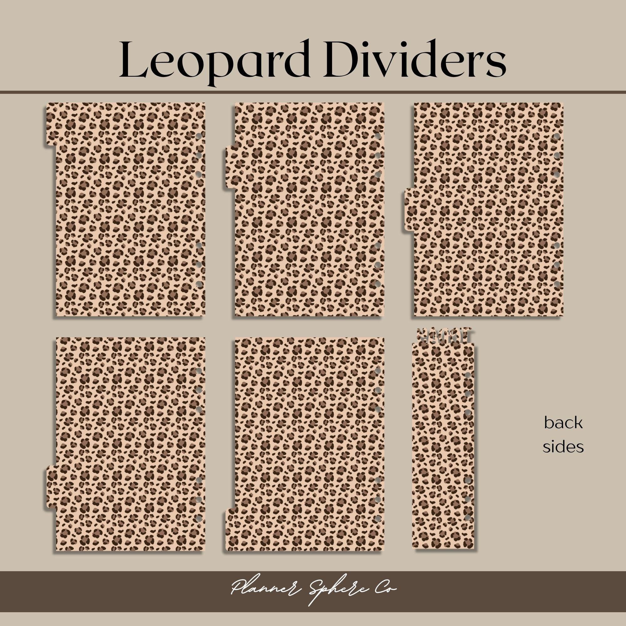 Leopard Planner Dividers for 6 Ring Binders Leopard Divider Planner ...
