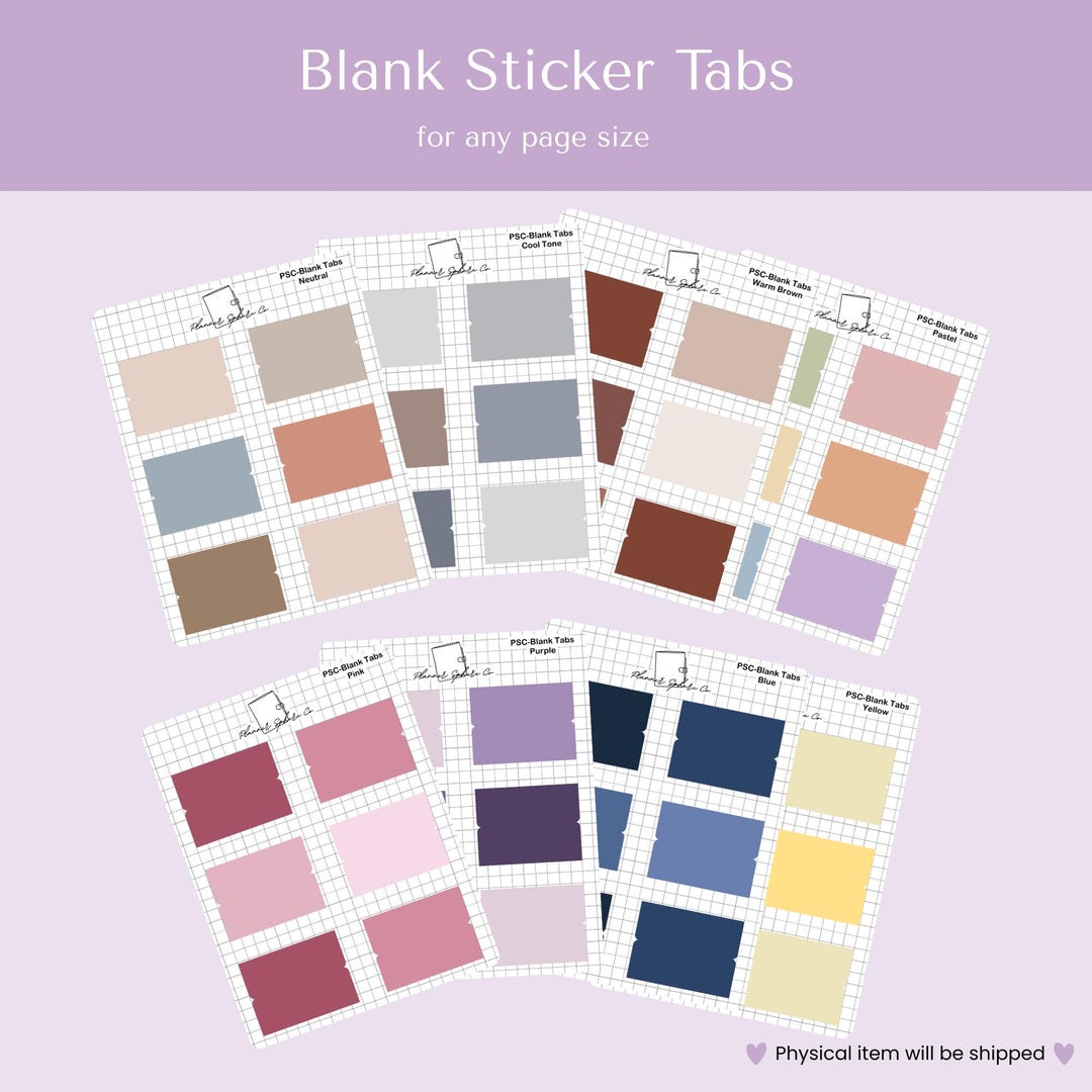 Sticker Beam Divider Divider Sticker Tabs for Organization | Blank Labels Sheets | Colored ...