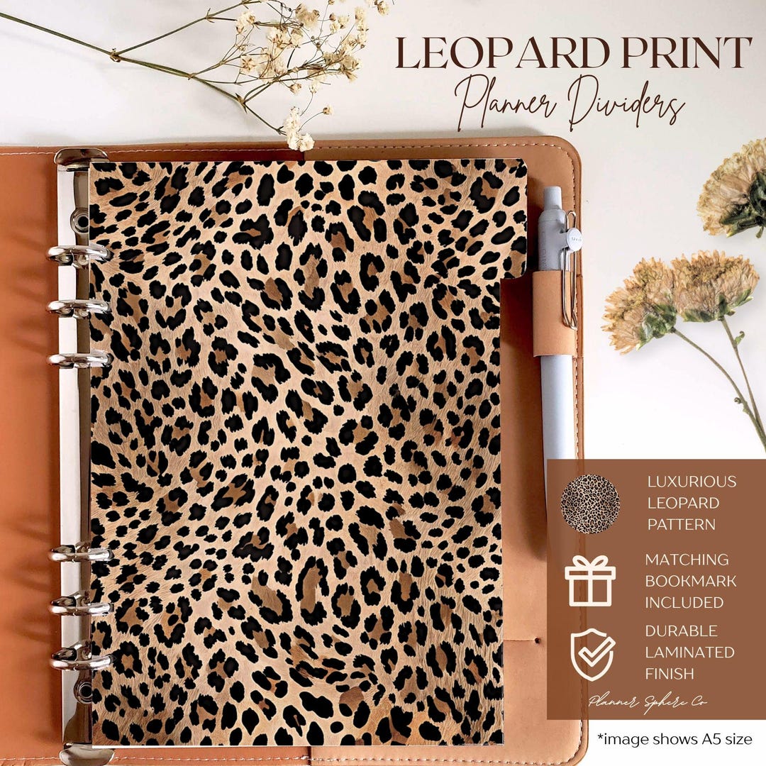 Leopard Planner Dividers for 6 Ring Binders Leopard Divider Planner ...