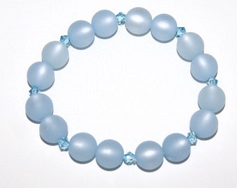 Polaris beaded bracelet flexible light blue Polaris beads crystal beads