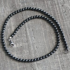 Hematite Necklace Gemstone Necklace Hematite Pearl Necklace Natural Stone Hematite Jewelry