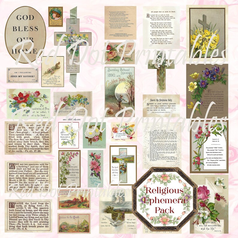 Religious Ephemera Pack 1 Printable Digital Download / Etsy