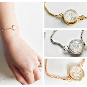 Cremation Bracelet - Cremation Jewelry - Ashes Pet Human - Memorial Keepsake - Adjustable Silver Gold Rose Gold