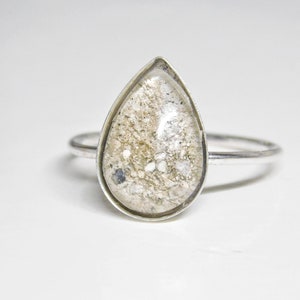 Classic Drop Sterling Silver / 14k Solid Gold Ring Cremation Jewelry image 1