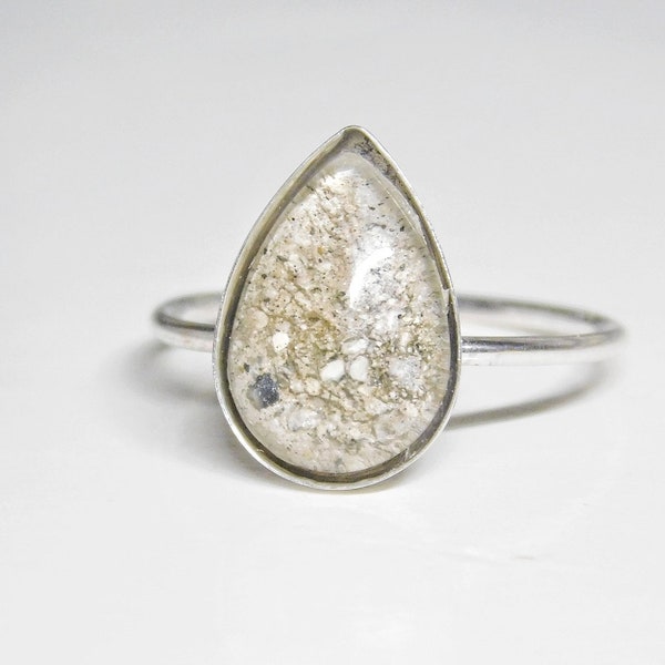 Classic Drop Sterling Silver / 14k Solid Gold Ring Cremation Jewelry