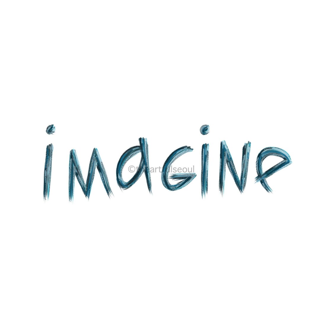 Imagine Word IMAGINE Inspirational Word Art / Art Print / Printable Design / Digital ...