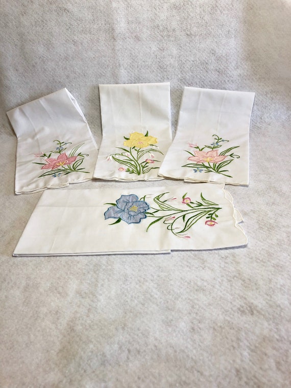 Vintage Dresser Scarves Embroidered Table Runner Wedding Etsy