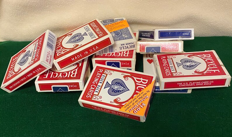 Bicycle Playing Cards Playing Card Lot Card Games Red and Blue Man Cave Playing Card Ephemeral Vintage Playing Cards Rider Back