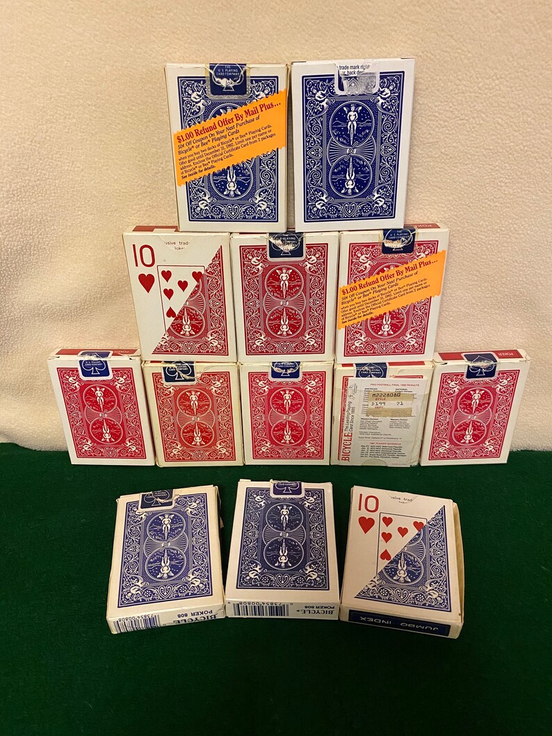 Bicycle Playing Cards Playing Card Lot Card Games Red and Blue Man Cave Playing Card Ephemeral Vintage Playing Cards Rider Back