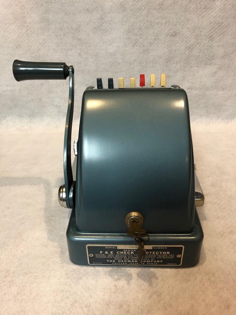 Vintage Check Writer Hedman Company F&E Check Protector Etsy