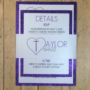 Purple Glitter Invitation