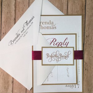 Burgandy & Cream Layered Invitation