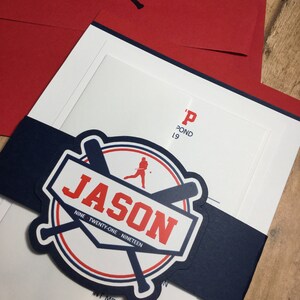 Panel Baseball Invitation with Logo Bellyband