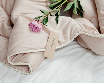 Wool duvet size 135x200 cm, Summer warmth, Pink