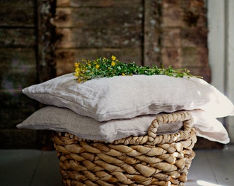 Softened linen pillow cover, 50x70 cm.