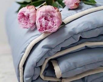 Wool duvet, Summer warmth 140x200 cm, Blue | US Duty Paid