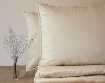 Organic wool filled pillow with foam core, Standard size (20"x26")