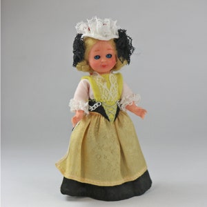 Vintage Ethnic Folk Hard Plastic Doll European Traditional Costume Sleepy Eyes