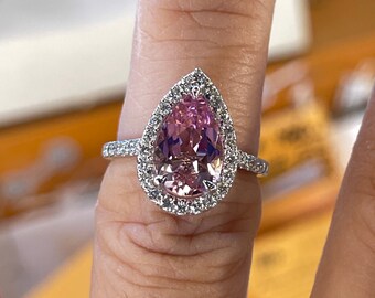 925 Solid Silver Ring Pear Cut Gemstone Ring For Women Tourmaline Women ring Natural Brown Tourmaline Ring Christmas Or New Year Gift