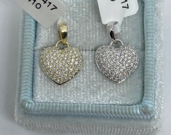 Pave Diamond 2.84 Cts Heart Shaped Charm Pendant 925 sterling silver Jewelry Gems Trade Mart