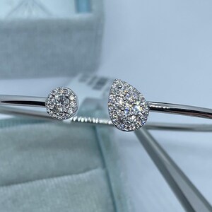 Flexible Diamond Bangle, Flexible Bangle, Open Cuff Bangle, 18K White Gold Diamond Bangle Bracelet