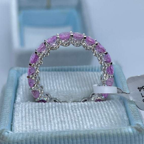 Pink Sapphire Oval Eternity Bands