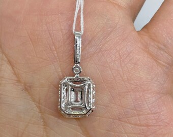 Emerald Cut Diamond Necklace Diamond 
