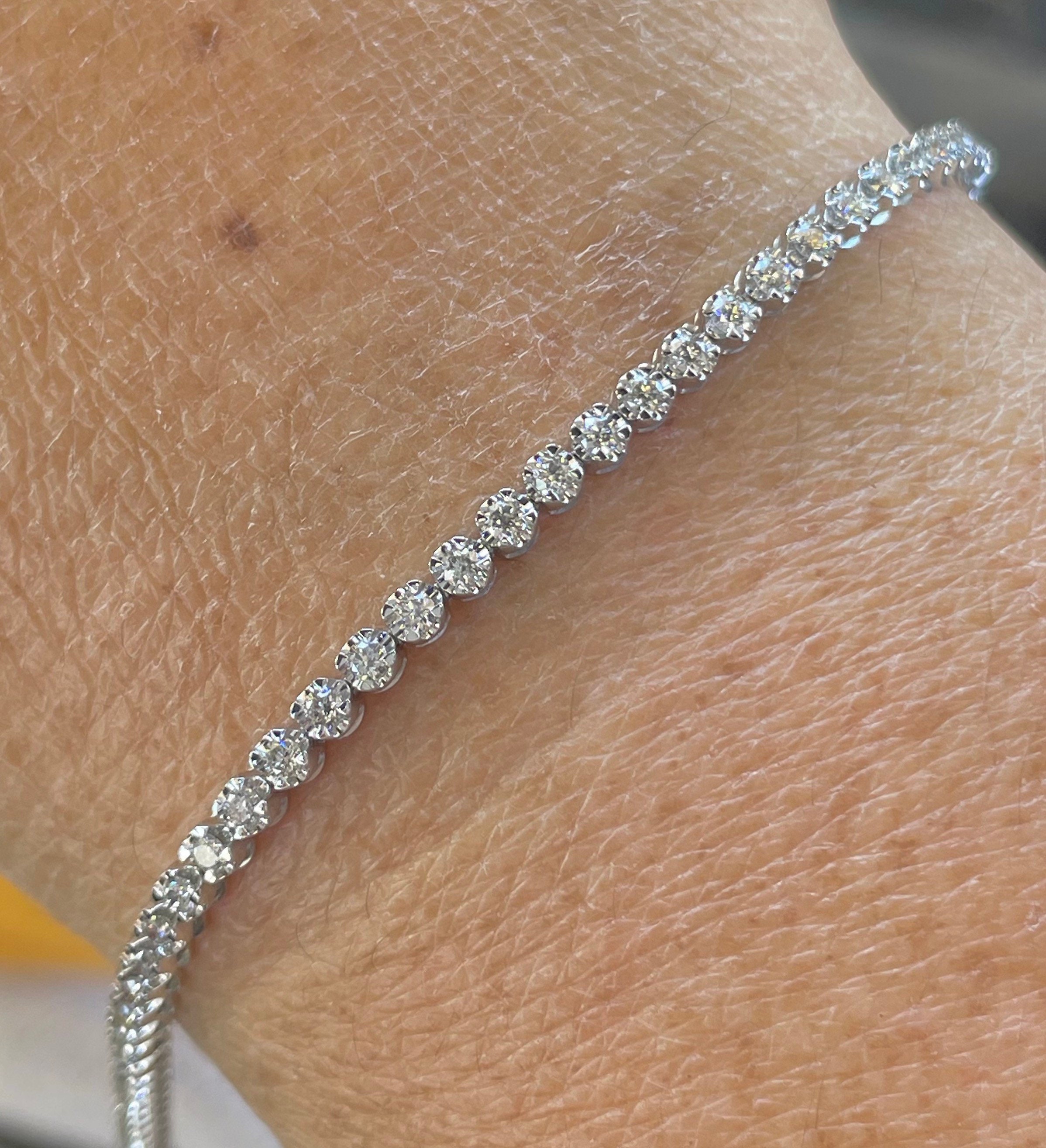 White gold with diamond cheap bracelet