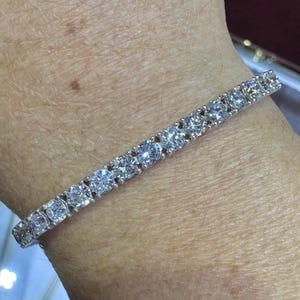 9 Carat Diamond Tennis Bracelet, Lab Grown Diamond Bracelet, 14K White Gold Diamond Bracelet Briliant Cut