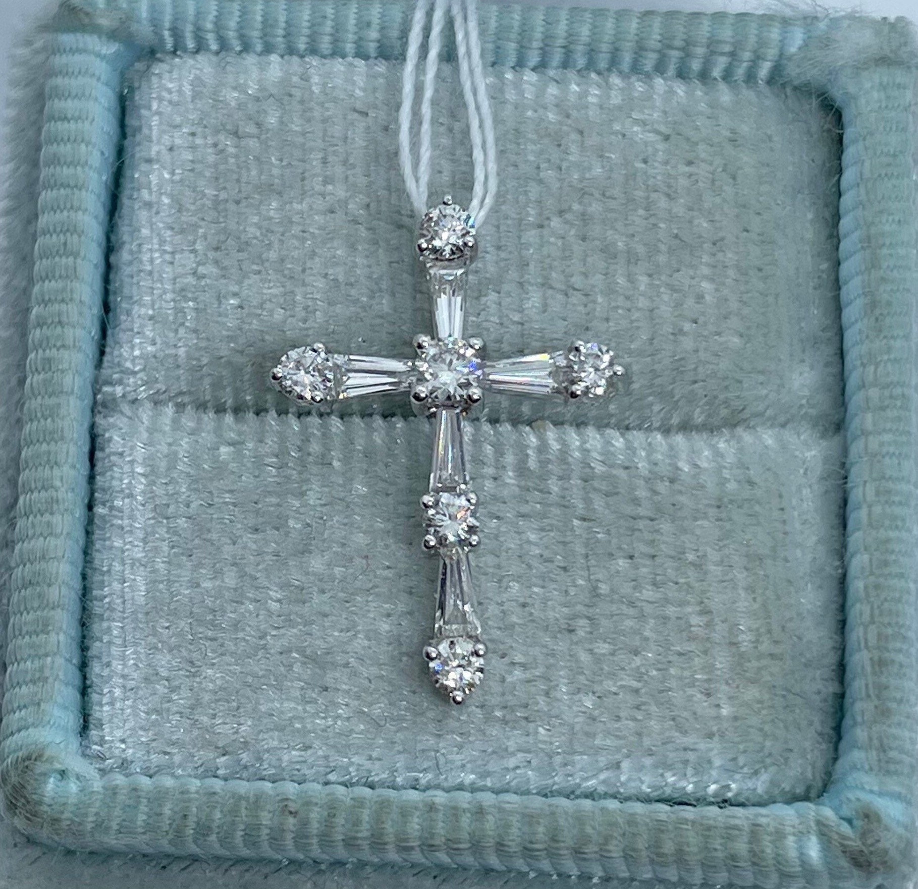 Diamond Cross Pendant, Baguette and Round Diamond Cross Diamond Cross Pendant, Baguette and Round Diamond Cross