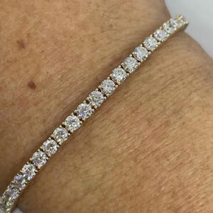 Diamond Tennis Bracelet Gold, Diamond Tennis Bracelet Lab Grown, Diamond Bracelet Brilliant Cut 5.85 Carats