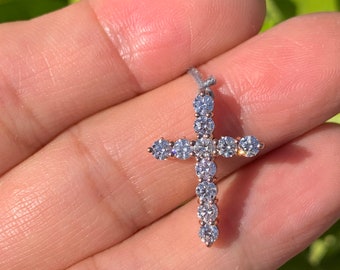 Diamond Cross Necklace, Diamond Cross Pendant Rose Gold, Carats  Diamond Cross