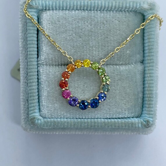 Rainbow Circle Necklace Rainbow 