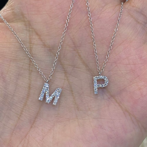 Diamond Initial Necklace Diamond 