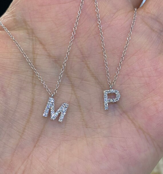 Diamond Initial Necklace Diamond 