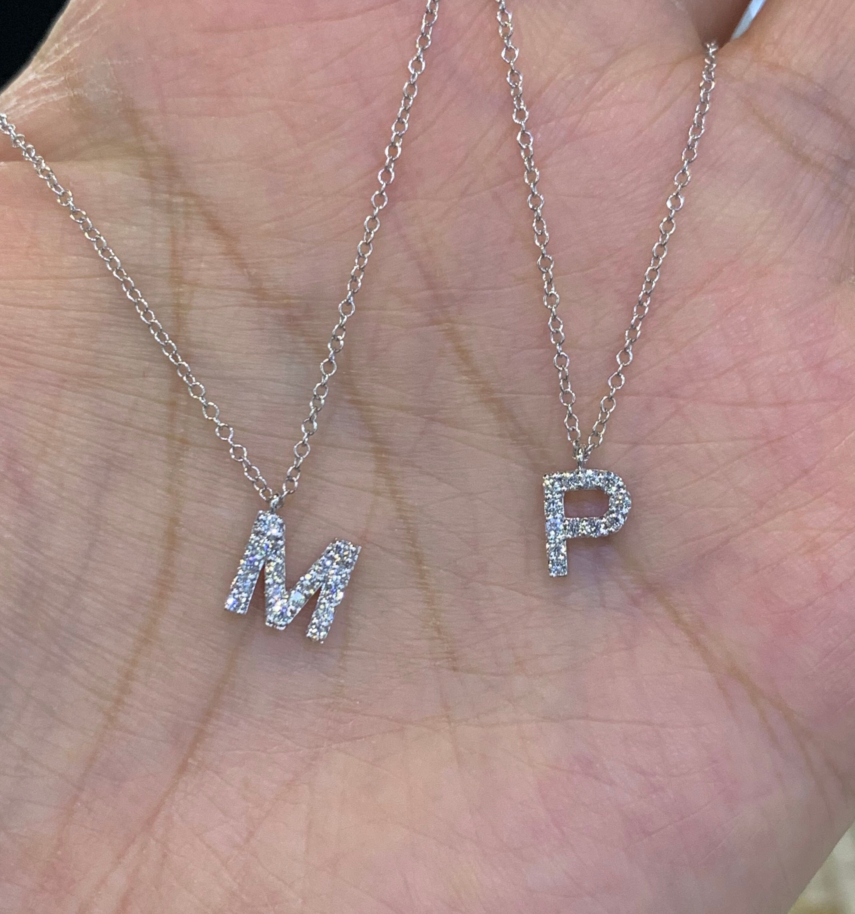 Diamond Initial Necklace Diamond 