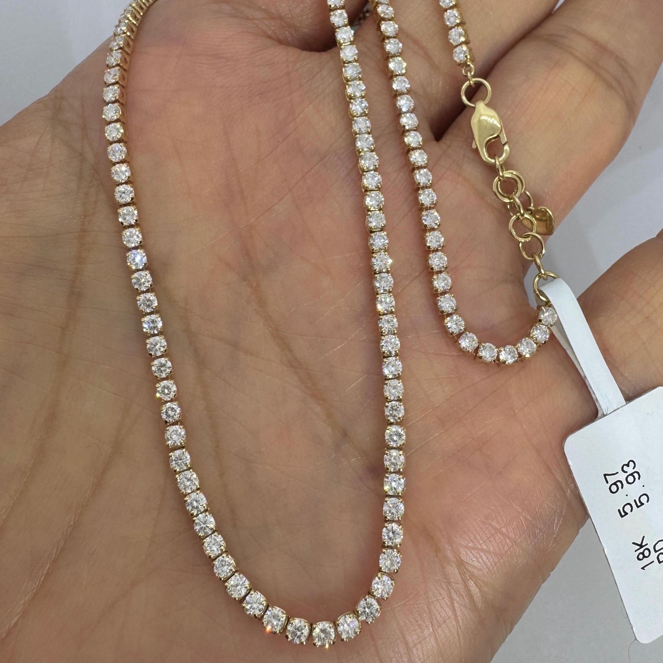 10 carat natural diamond tennis necklace - Etsy 日本